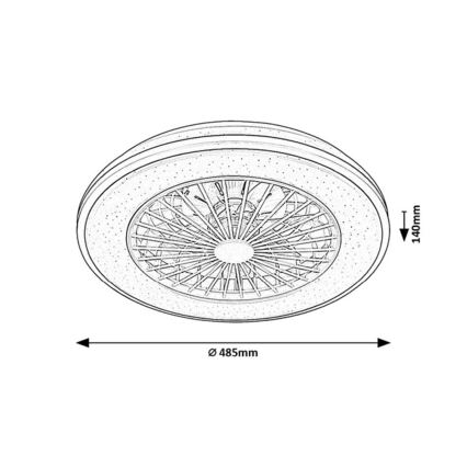 Rabalux - LED Stmívatelné stropní svítidlo s ventilátorem LED/48W/230V 3000-6500K + dálkové ovládání