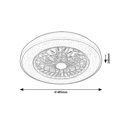 Rabalux - LED Stmívatelné stropní svítidlo s ventilátorem LED/48W/230V 3000-6500K + dálkové ovládání