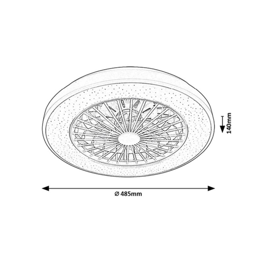 Rabalux - LED Stmívatelné stropní svítidlo s ventilátorem LED/48W/230V 3000-6500K + dálkové ovládání