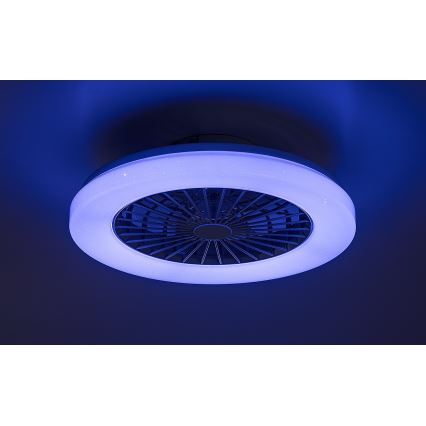 Rabalux - LED RGB Stmívatelné stropní svítidlo s ventilátorem LED/48W/230V 3000-6500K + dálkové ovládání
