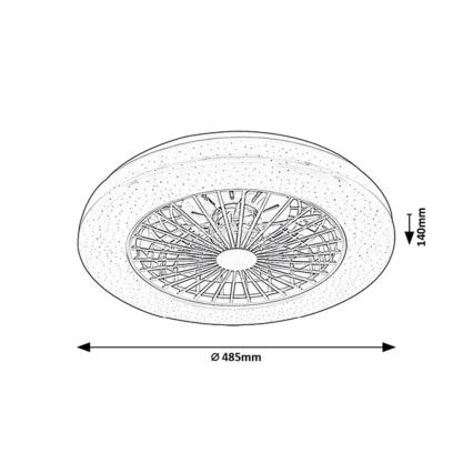 Rabalux - LED RGB Stmívatelné stropní svítidlo s ventilátorem LED/48W/230V 3000-6500K + dálkové ovládání