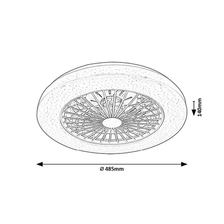 Rabalux - LED RGB Stmívatelné stropní svítidlo s ventilátorem LED/48W/230V 3000-6500K + dálkové ovládání