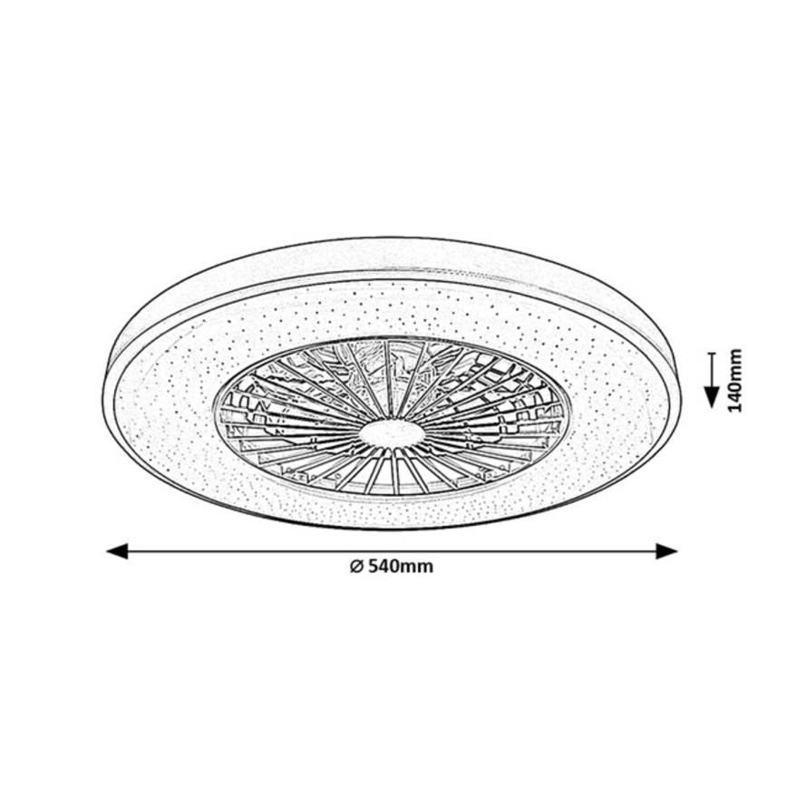 Rabalux - LED Stmívatelné stropní svítidlo s ventilátorem LED/72W/230V 3000-6500K + dálkové ovládání