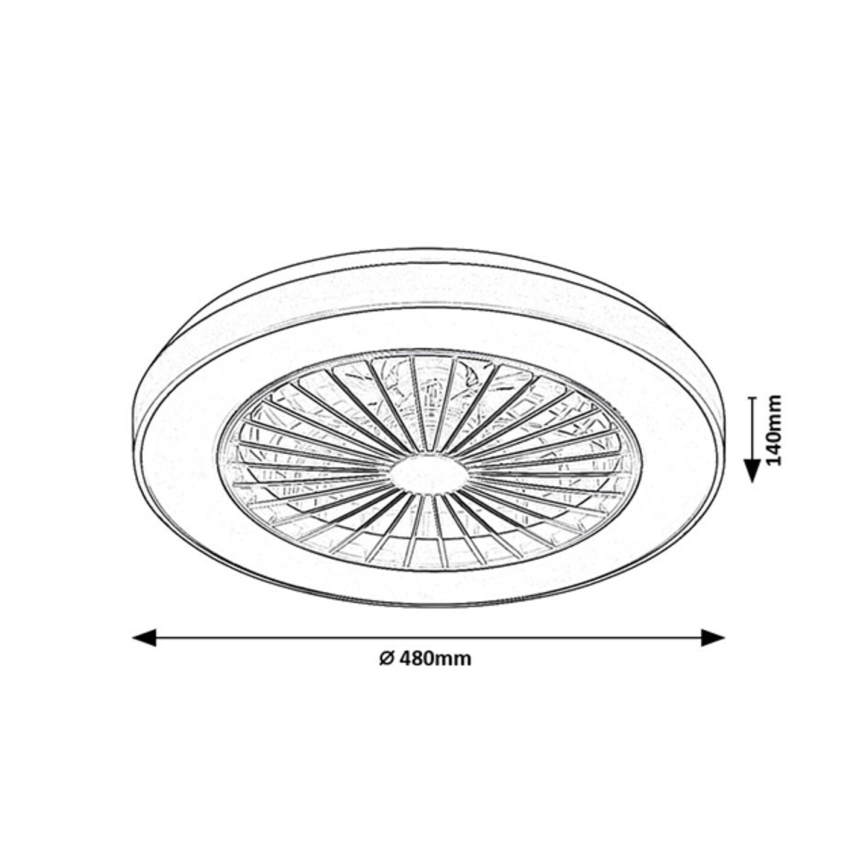 Rabalux - LED Stmívatelné stropní svítidlo s ventilátorem LED/40W/230V 3000/4000/6000K Wi-Fi + dálkové ovládání