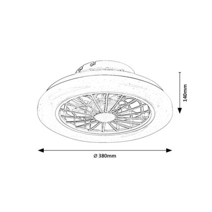 Rabalux - LED Stmívatelný stropní svítidlo s ventilátorem LED/24W/230V 3000-6500K + dálkové ovládání