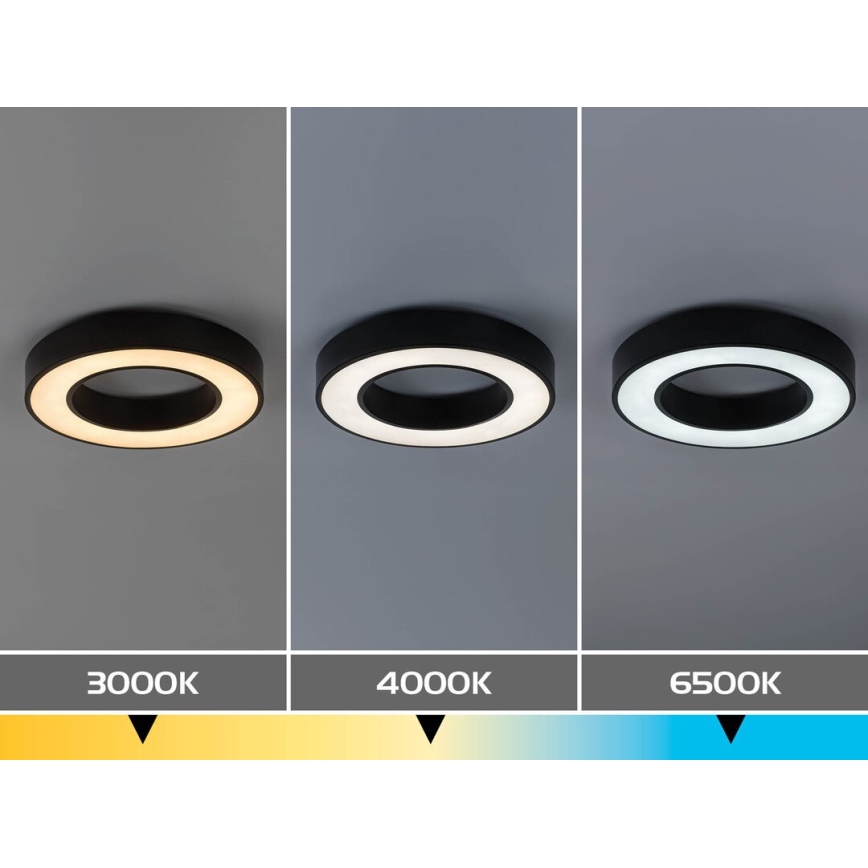 Rabalux - LED Stropní svítidlo LED/24W/230V 3000/4000/6500K pr. 40 cm černá