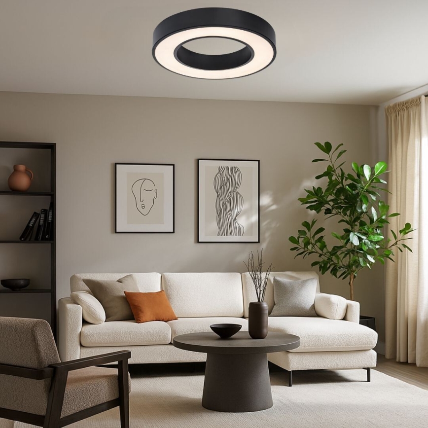 Rabalux - LED Stmívatelné stropní svítidlo LED/45W/230V 3000-6500K pr. 60 cm černá + dálkové ovládání