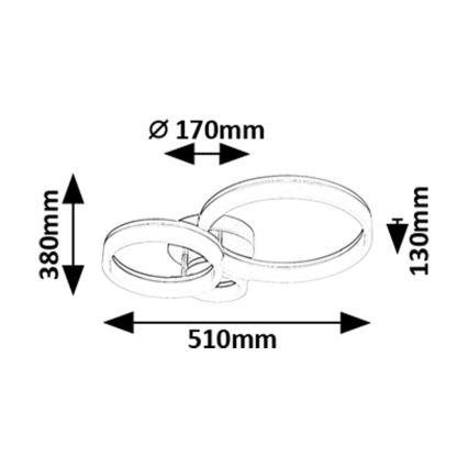 Rabalux - LED Stropní svítidlo LED/24W/230V 3000/4000/6500K 38x51 cm matný chrom
