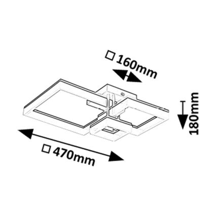Rabalux - LED Stropní svítidlo LED/22W/230V 3000/4000/6500K černá