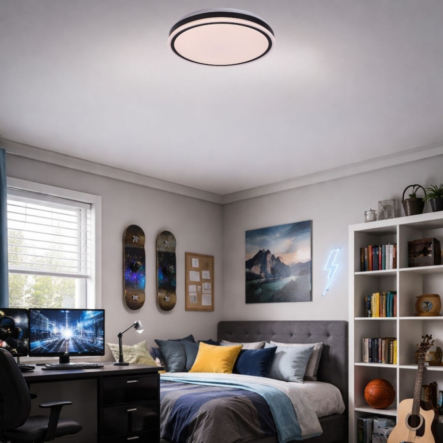 Rabalux - LED Stmívatelné stropní svítidlo LED/20W/230V 3000-6500K pr. 38,5 cm černá + dálkové ovládání