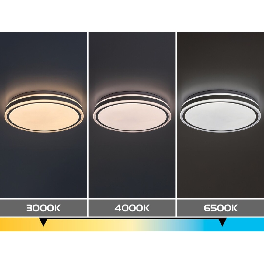 Rabalux - LED Stmívatelné stropní svítidlo LED/23W/230V 3000-6500K pr. 38,5 cm černá + dálkové ovládání