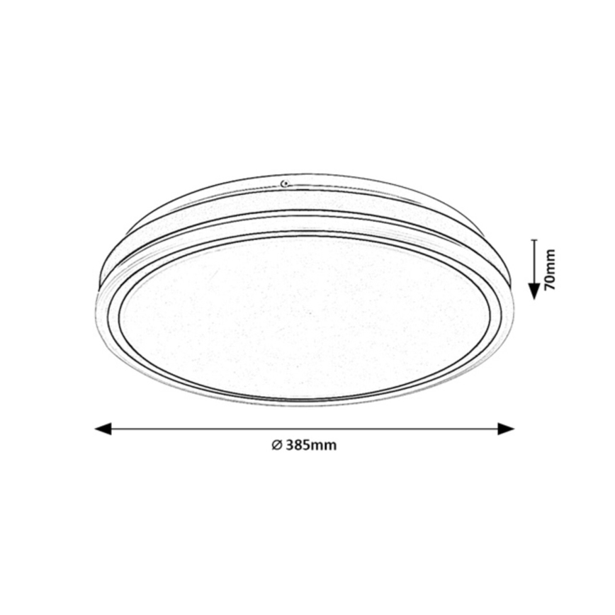 Rabalux - LED Stmívatelné stropní svítidlo LED/23W/230V 3000-6500K pr. 38,5 cm černá + dálkové ovládání