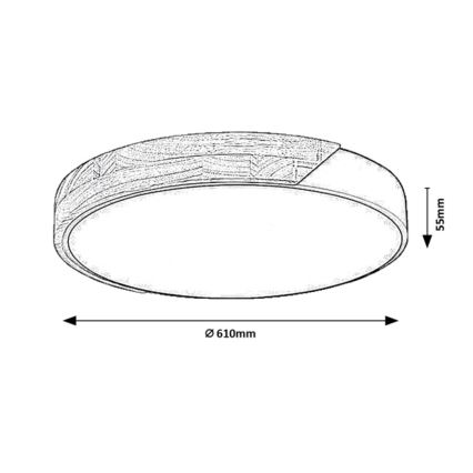 Rabalux - LED Stropní svítidlo LED/24W/230V 3000K bílá/dub pr. 61 cm