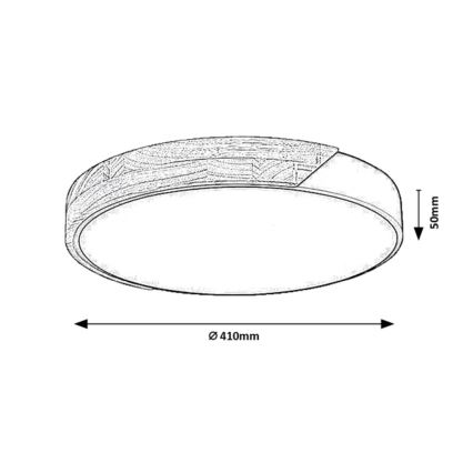 Rabalux - LED Stropní svítidlo LED/42W/230V 3000/4000/6500K černá/dub pr. 41 cm