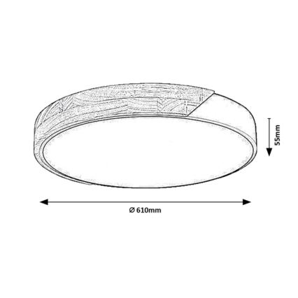 Rabalux - LED Stropní svítidlo LED/40W/230V 3000/4000/6500K bílá/dub pr. 61 cm