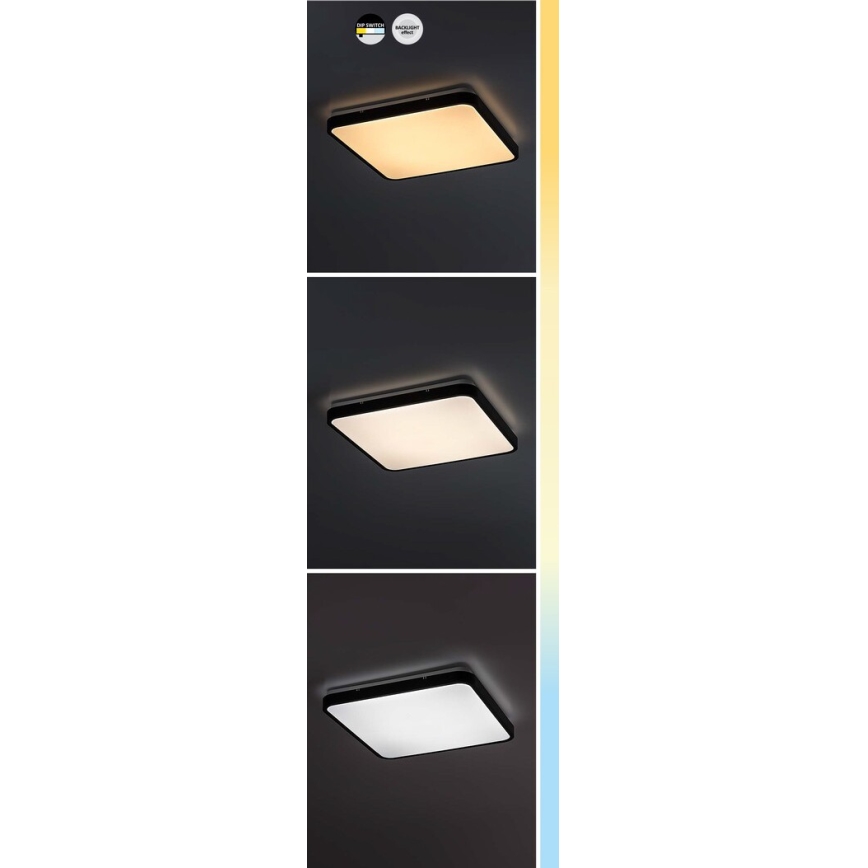 Rabalux - LED Koupelnové stropní svítidlo LED/24W/230V 3000/4000/6000K IP44 29x29 cm černá
