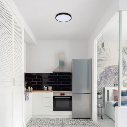 Rabalux - LED Koupelnové stropní svítidlo LED/12W/230V 3000/4000/6000K IP44 pr. 25,5 cm černá