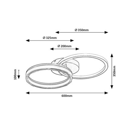 Rabalux - LED Stmívatelné stropní svítidlo LED/38W/230V 3000-6500K 60x35 cm + dálkové ovládání