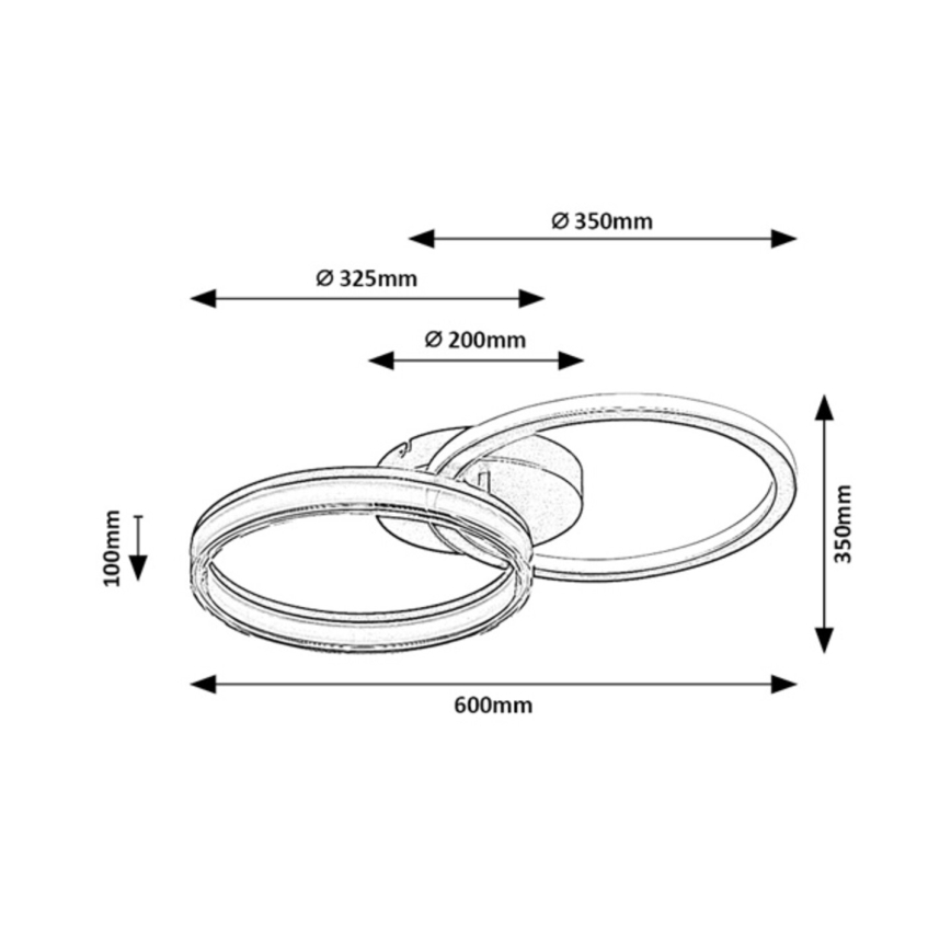 Rabalux - LED Stmívatelné stropní svítidlo LED/38W/230V 3000-6500K 60x35 cm + dálkové ovládání
