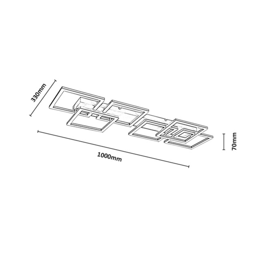 Rabalux - LED Stmívatelné stropní svítidlo LED/40W/230V 3000-6500K 33x100 cm zlatá + dálkové ovládání
