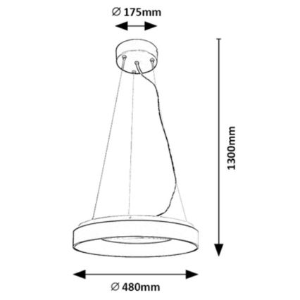 Rabalux - LED Stmívatelný lustr na lanku LED/38W/230V 3000-6500K černá + dálkové ovládání