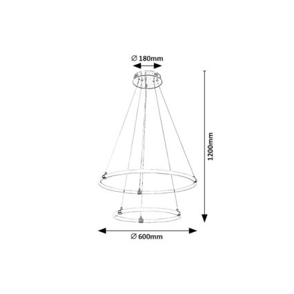 Rabalux - LED Stmívatelný lustr na lanku LED/55W/230V + dálkové ovládání