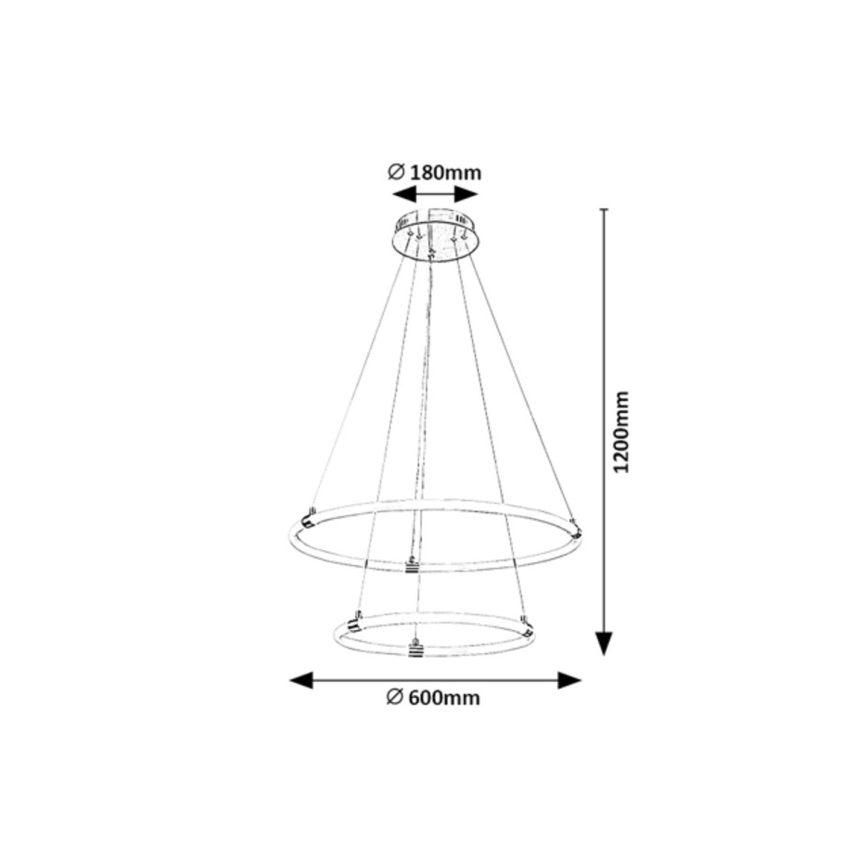 Rabalux - LED Stmívatelný lustr na lanku LED/55W/230V + dálkové ovládání