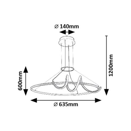 Rabalux - LED Stmívatelný lustr na lanku LED/46W/230V 3000-6500K + dálkové ovládání