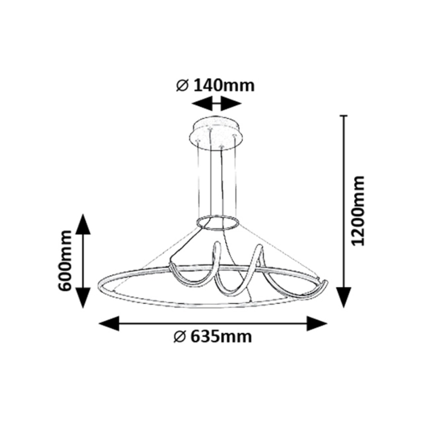 Rabalux - LED Stmívatelný lustr na lanku LED/46W/230V 3000-6500K + dálkové ovládání