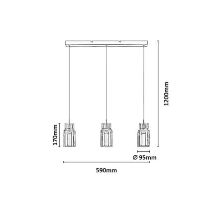 Rabalux - LED Lustr na lanku LED/27W/230V 3000K zlatá