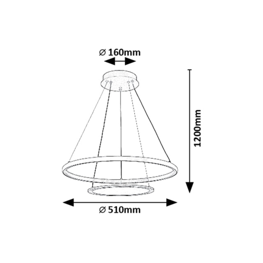 Rabalux - LED Stmívatelný lustr na lanku LED/42W/230V 3000-6500K + dálkové ovládání