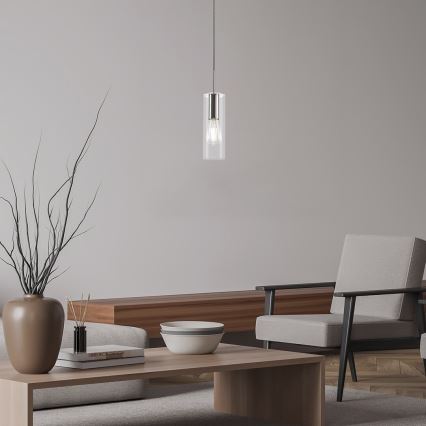 Rabalux - Lustr na lanku 1xE27/40W/230V čirá/lesklý chrom