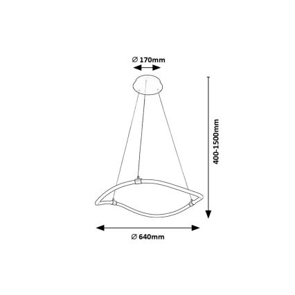 Rabalux - LED Lustr na lanku LED/34W/230V 4000K