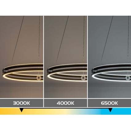 Rabalux - LED Stmívatelný lustr na lanku LED/60W/230V 3000-6500K šedá + dálkové ovládání
