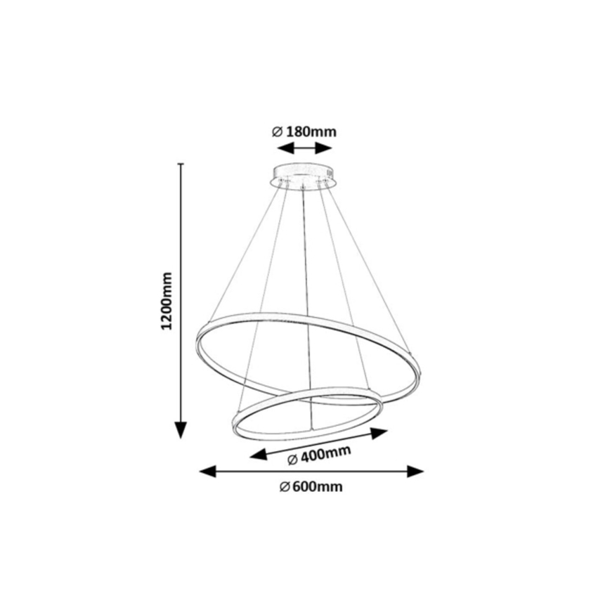 Rabalux - LED Stmívatelný lustr na lanku LED/75W/230V 3000-6500K + dálkové ovládání
