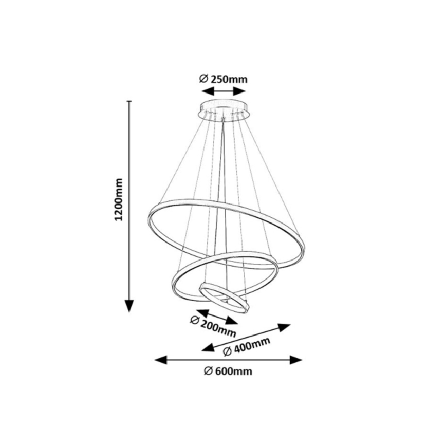 Rabalux - LED Stmívatelný lustr na lanku LED/90W/230V 3000-6500K + dálkový ovladač