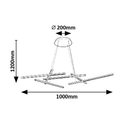Rabalux - LED Stmívatelný lustr na lanku LED/40W/230V 3000-6500K + dálkové ovládání