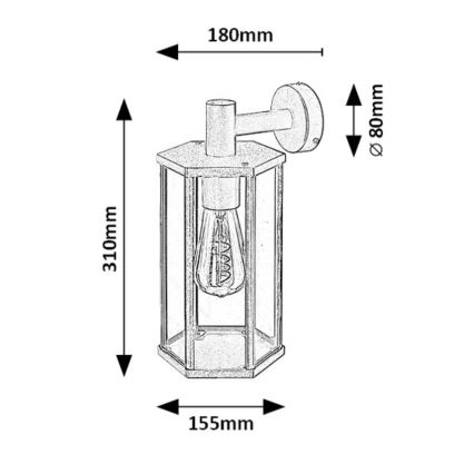 Rabalux - Venkovní nástěnná lampa 1xE27/40W/230V IP44