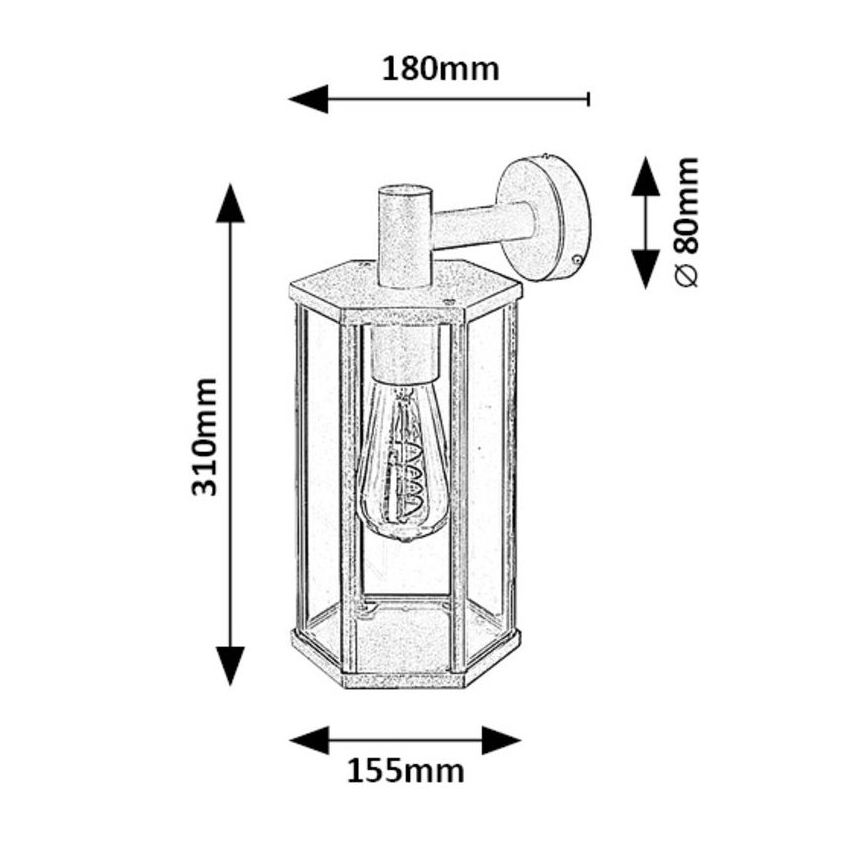 Rabalux - Venkovní nástěnná lampa 1xE27/40W/230V IP44