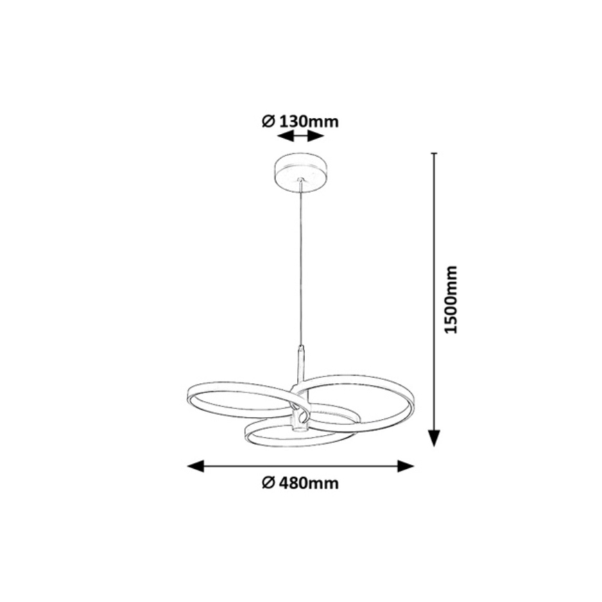 Rabalux - LED Stmívatelný lustr na lanku LED/50W/230V 3000-6500K + dálkové ovládání