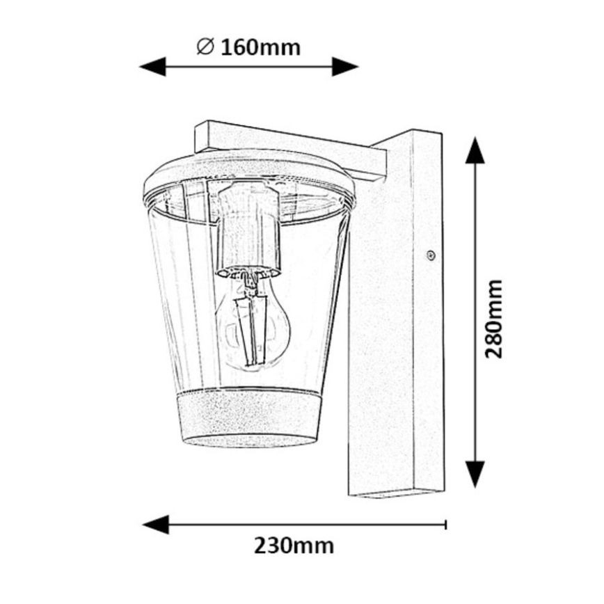 Rabalux - Venkovní nástěnná lampa 1xE27/40W/230V IP44