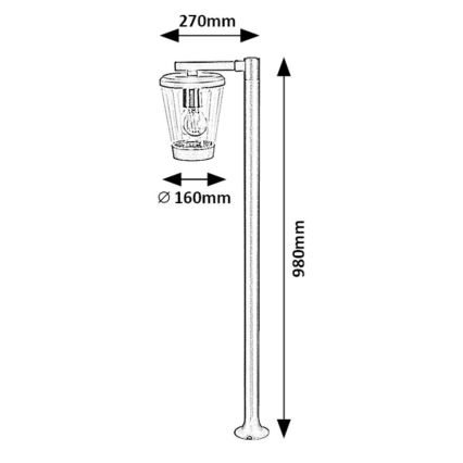 Rabalux - Venkovní lampa 1xE27/40W/230V IP44