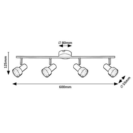 Rabalux - Stropní bodové svítidlo 4xGU10/50W/230V