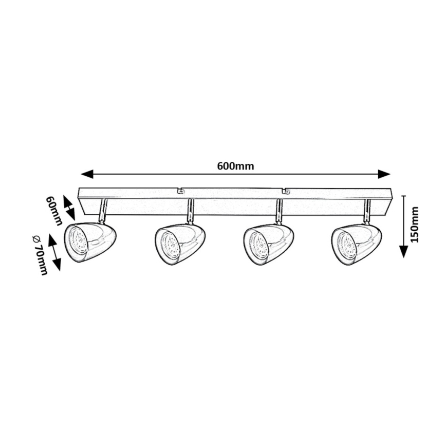 Rabalux - Bodové svítidlo 4xGU10/5W/230V černá