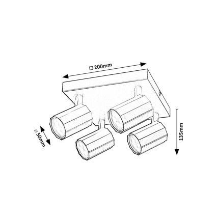 Rabalux - Bodové svítidlo 4xGU10/5W/230V