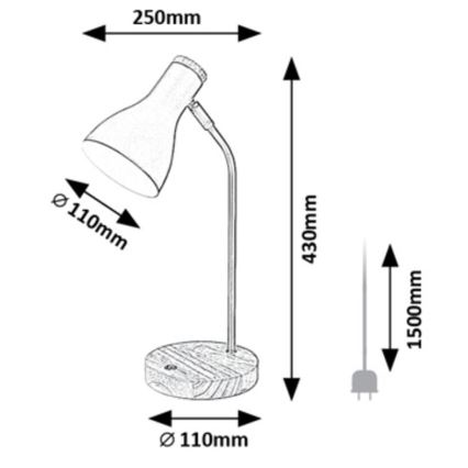 Rabalux - Stolní lampa 1xE14/25W/230V kaučukovník