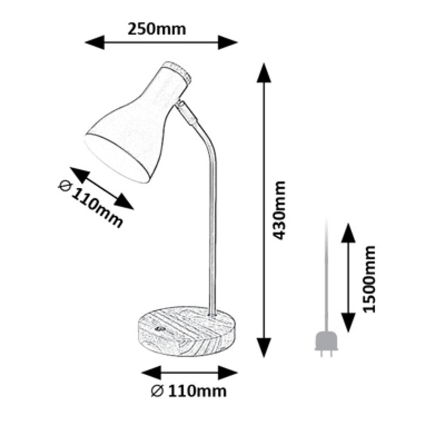 Rabalux - Stolní lampa 1xE14/25W/230V kaučukovník