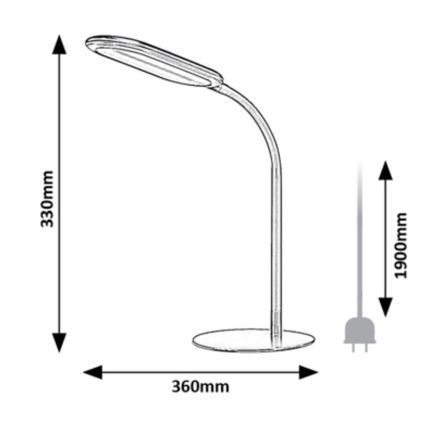 Rabalux - LED Stmívatelná dotyková stolní lampa LED/10W/230V 3000-6000K šedá