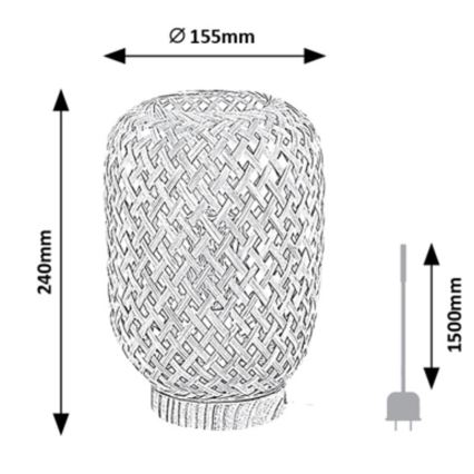 Rabalux - Stolní lampa 1xE14/25W/230V ratan