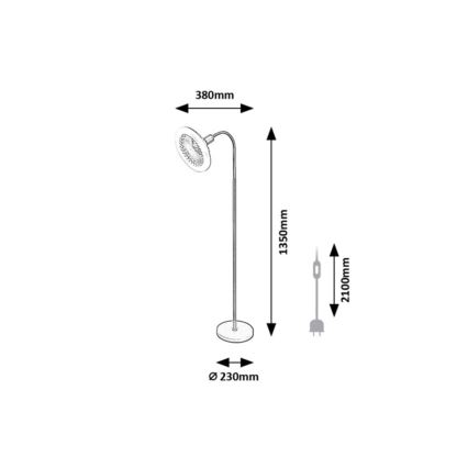 Rabalux - LED Stmívatelná stojací lampa s ventilátorem 1xE27/16W/230V 3000-6500K